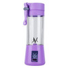 USB Rechargeable Electric Automatic Vegetable Fruit Citrus Orange Juice Maker Cup Mixer Bottle (380ML)(6 Blades Purple)