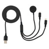 3 In 1 8 Pin + Type-C / USB-C + Magnetic Charging Base Multi-function Charging Cable, Length: 1m (Black)