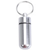10 PCS Portable Sealed Waterproof Aluminum Alloy First Aid Pill Bottle with Keychain(Silver)