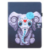For Samsung Galaxy Tab A 9.7 T550 Colored Drawing Horizontal Flip PU Leather Case with Holder & Card Slots & Wallet & Sleep / Wake-up Function(Mask Elephant)