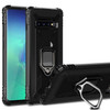 For Galaxy S10 Carbon Fiber Protective Case with 360 Degree Rotating Ring Holder(Black)