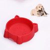 2 PCS Eco-friendly Plastic Anti-skid Cat Face Bowl Pet Supplies(Red)