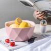 Double-layer Hollow Drain Basket Household Plastic Multi-function Washing Vegetables and Fruit Dishes, Size:Large(Pink)