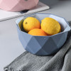 Double-layer Hollow Drain Basket Household Plastic Multi-function Washing Vegetables and Fruit Dishes, Size:Small(Blue)
