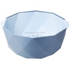 Double-layer Hollow Drain Basket Household Plastic Multi-function Washing Vegetables and Fruit Dishes, Size:Small(Blue)