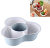 Triangle Hot Pot Platter Drain Basket Double Plastic Fruit Plate Fruit Basket Household Storage Basket(Blue)