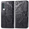 For Arrows NX9 F-52A Butterfly Love Flower Embossed Horizontal Flip Leather Case with Bracket / Card Slot / Wallet / Lanyard(Black)