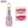 3 PCS Transparent Changed Color Moisturizer Jelly Flower Long-lasting Lipbalm(yellow)