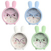 Children Student Silicone Alarm Clock Bedroom Bedside Night Light Mute Clock(White Rabbit)