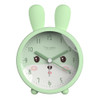 Children Student Silicone Alarm Clock Bedroom Bedside Night Light Mute Clock(Green Rabbit)