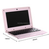 F5 Laptop, 10.1 inch, 1GB+8GB, Android 6.0 OS,  Allwinner A33 Quad Core 1.8GHz CPU, Support SD Card & Bluetooth & WiFi & RJ45, US Plug (Pink)