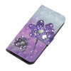 3D Diamond Encrusted Painting Pattern Coloured Drawing Horizontal Flip PU Leather Case with Holder & Card Slots & Wallet For Motorola Moto Z3 Play(Purple Flower)