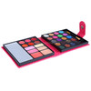 32 Colors Makeup 20 Colors Eye Shadow Makeup Palette + Blush Pressed Powder Frozen Lipstick with Mirror & Brush, Wallet Case Style Set(Magenta)