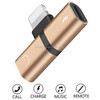 Zs-18182 2 in 1 8 Pin Male to 8 Pin Charging + 8 Pin Audio Female Connector Earphone Adapter, Supports Call & Volume Control, Compatible with IOS 13 System(Gold)