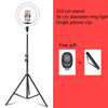 14 inch+Phone Clip Dimmable Color Temperature LED Ring Fill Light Live Broadcast Set With 2.1m Tripod Mount, CN Plug