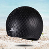 Larger Version Water Drop Shape Silicone Swimming Cap(Black)