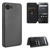 For BlackBerry Keyone Carbon Fiber Texture Magnetic Horizontal Flip TPU + PC + PU Leather Case with Card Slot(Black)