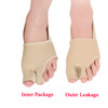 Two Toes Split Toe Guard Foot Cover Toe Separation Thumb Varus Correction Foot Cover,Style: Inner Package Complexion, Size: L (40-45)