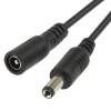 5.5 x 2.1mm DC Power Female Barrel to Male Barrel Connector Cable for LED Light Controller, Length: 1m(Black)