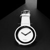 Simple Style Round Dial Matte Leather Strap Quartz Watch for Men / Women(White)