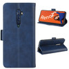 For OPPO RENO2  Wallet Stand Leather Cell Phone Case with Wallet & Holder & Card Slots(Dark Blue)