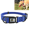 PVC Material Waterproof Adjustable Dual Loop Pet Dogs Collar, Suitable for Ferocious Dogs, Size: M, Collar Size: 30-47 cm (Blue)