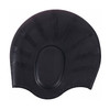 Silicone Ear Protection Waterproof Swimming Cap for Adults with Long Hair(Black)