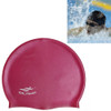 Adult Solid Color Waterproof Silicone Swimming Cap(Wine Red)