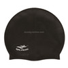 Adult Solid Color Waterproof Silicone Swimming Cap(Black)