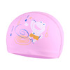 Children Waterproof Hair Care PU Coated Cute Frog Pattern Swimming Cap(Pink)