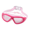 J8150 Eye Protection Flat Light Adult waterproof Anti-fog Big Frame Swimming Goggles with Earplugs(Transparent Pink)