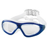 J8150 Eye Protection Flat Light Adult waterproof Anti-fog Big Frame Swimming Goggles with Earplugs(Transparent Blue)