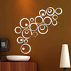 24 PCS 3D DIY Circles Decoration Mirror Wall Stickers for TV Background Home Decor Acrylic Decor Wall Art(Silver)