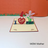 2 PCS 3D Three-Dimensional Greeting Card Father Day Mother Day Blessing Card(MOM Mother)