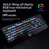 AULA S2018 Wing Of Liberty 104 Keys USB RGB Light Wired Mechanical Gaming Keyboard,Blue Shaft(White)