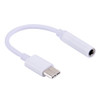 USB-C / Type-C to 3.5mm Audio Adapter, Length: about 10cm(White)