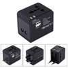 Plug Adapter, Universal US / EU / UK / AU Power Connection Adaptor with 2 USB Ports, CE/FCC/ROHS Certificated(Black)