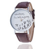 2 PCS Alphabet Number Pattern Leather Strap Watch(Brown)