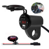 ZH-975B1 Motorcycle Aluminum Alloy Waterproof Mobile Phone Single USB Charger with Red Voltmeter(Black)