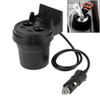 5V 1A+2.4A Two USB Ports & Two Car Cigarette Lighter Socket Car Charger with Holder Function