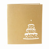 2 PCS 3D Three-Dimensional Cake Birthday Card Children Handmade Gift Small Card(Golden Cover)