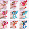 4 PCS Cute Soft Clay Rainbow Keychain Student Schoolbag Lollipop Pendant, Colour: Blue Rope Rainbow