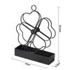 2 PCS Simple Hangable Wrought Iron Mosquito Coil Holder Portable Fireproof Mosquito Coil Tray Incense Burner Ornaments Four Leaf Grass  (Black)