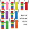 2 PCS Silicone Baby Building Block Teether Autistic Children Molar Stick, Colour: Pink