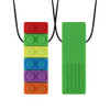 2 PCS Silicone Baby Building Block Teether Autistic Children Molar Stick, Colour: Green