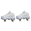 Two-Purpose Skating Shoes Deformation Shoes Double Row Rune Roller Skates Shoes, Size: 33(High-top With Light (White))