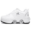 Two-Purpose Skating Shoes Deformation Shoes Double Row Rune Roller Skates Shoes, Size: 42(Low-top Without Light (White))