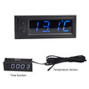 3 in 1 Car High-precision Electronic LED Luminous Clock + Thermometer + Voltmeter (Blue)