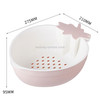 2 PCS Home Kitchen Creative Strawberry Fruit Basket Double-layer Vegetable Washing Fruit Plastic Drain Basket(Pink)