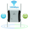 KP1200 1200Mbps Dual Band 5G WIFI Amplifier Wireless Signal Repeater, Specification:EU Plug(White)